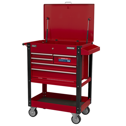 Superline PRO® Heavy-Duty Mobile Tool & Parts Trolley with 5 Drawers & Lockable Top