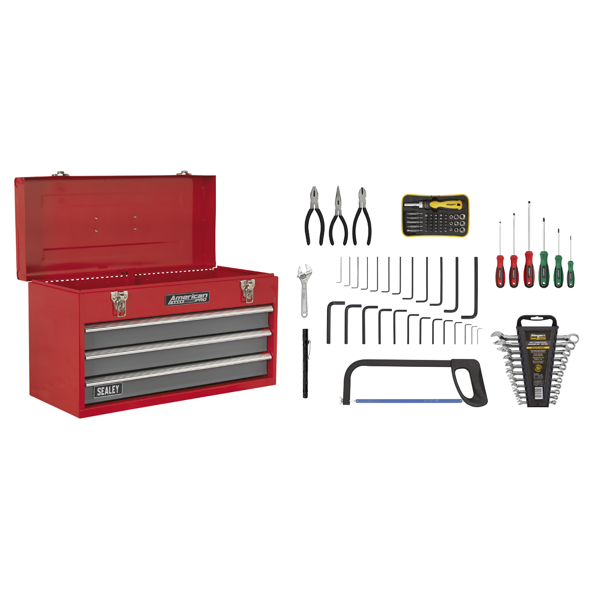 American PRO® Tool Chest 3 Drawer with 93pc Tool Kit