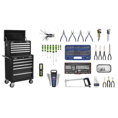Superline PRO® Topchest & Rollcab Combination 10 Drawer with 148pc Tool Ki