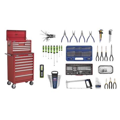 Superline PRO® Topchest & Rollcab Combination 15 Drawer with 148pc Tool Kit