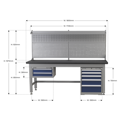 Premier Industrial™ Complete Workstation & Cabinet Combo 1.8m