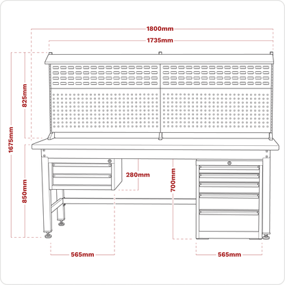Premier Industrial™ Complete Workstation & Cabinet Combo 1.8m
