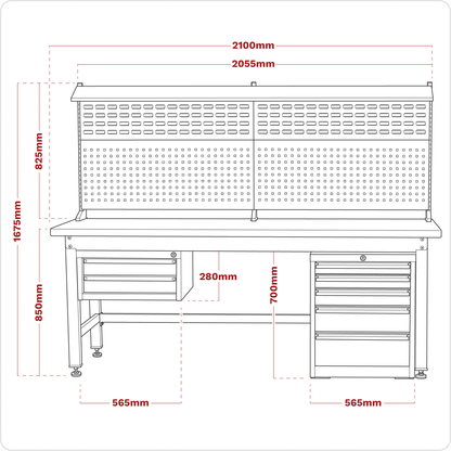 Premier Industrial™ Complete Workstation & Cabinet Combo 2.1m