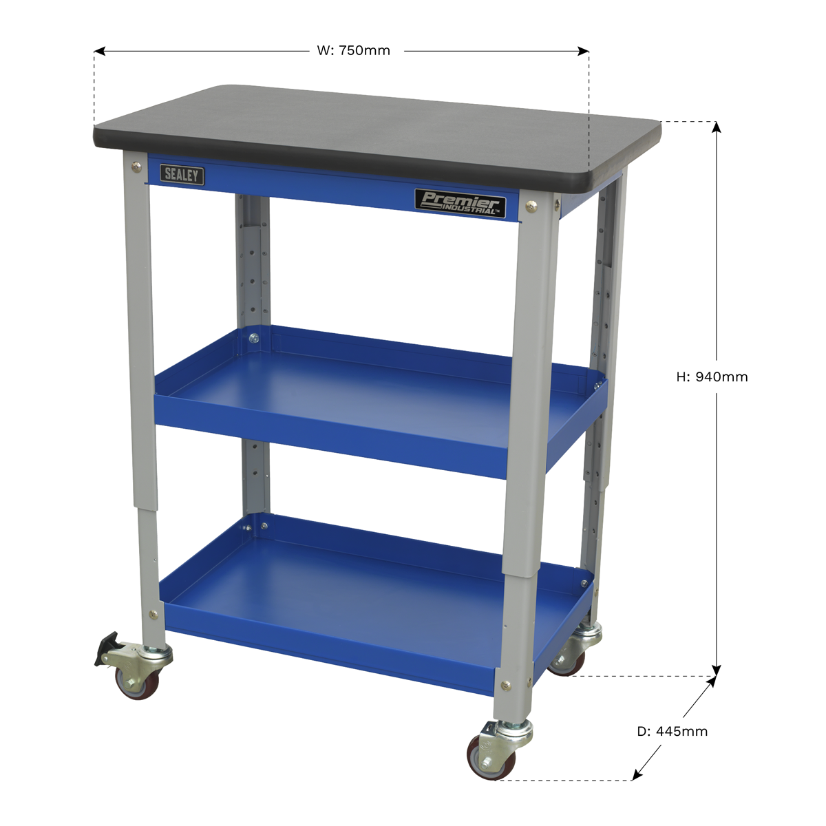 Premier Industrial™ Workshop Trolley 3-Level