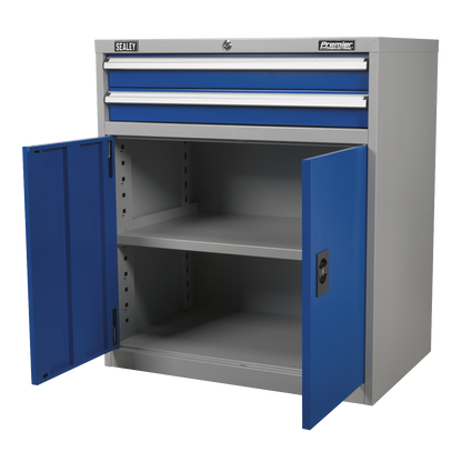 Premier Industrial™ Industrial Cabinet with 2 Drawers & 1 Shelf