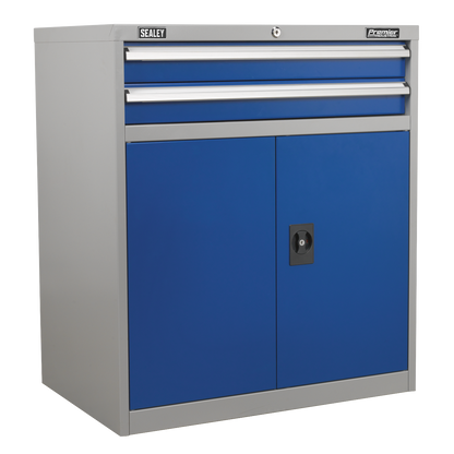 Premier Industrial™ Industrial Cabinet with 2 Drawers & 1 Shelf