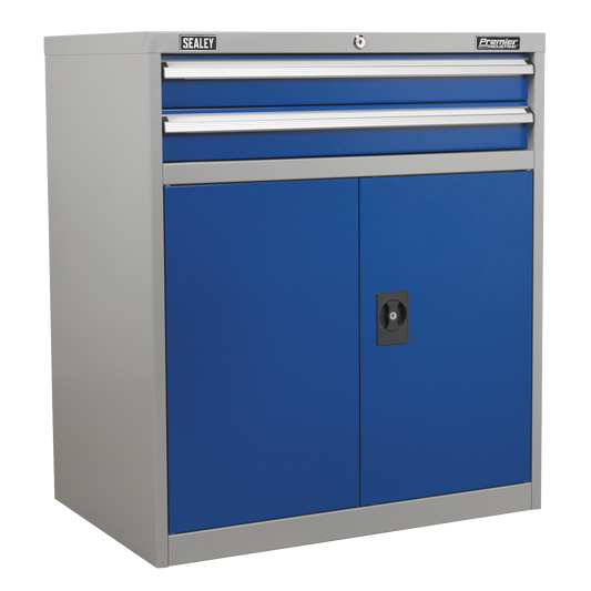 Premier Industrial™ Industrial Cabinet with 2 Drawers & 1 Shelf