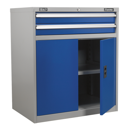 Premier Industrial™ Industrial Cabinet with 2 Drawers & 1 Shelf