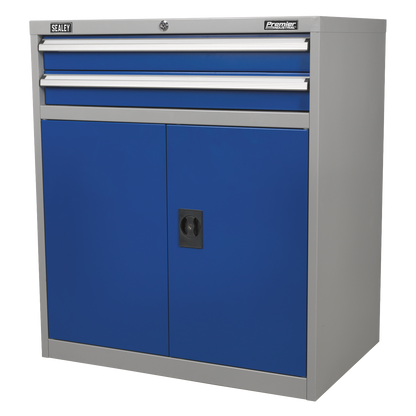 Premier Industrial™ Industrial Cabinet with 2 Drawers & 1 Shelf
