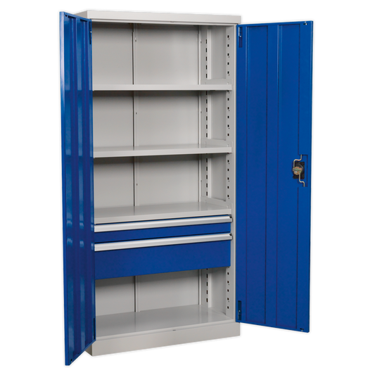 Premier Industrial™ Cabinet with 2 Drawers & 3 Shelves 1800mm