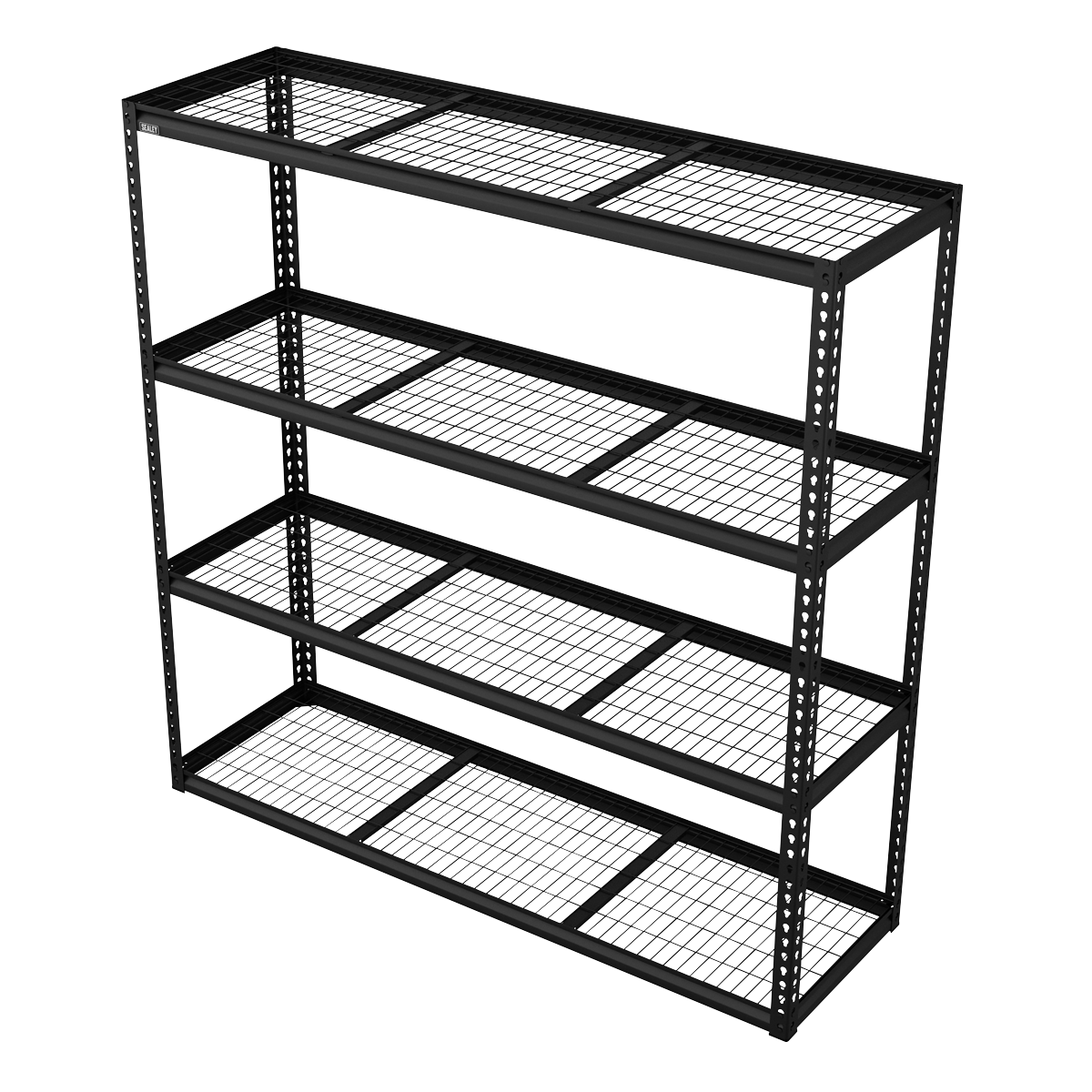 Heavy-Duty Modular Racking Unit with 4 Mesh Shelves 300kg Capacity Per Level 1830mm