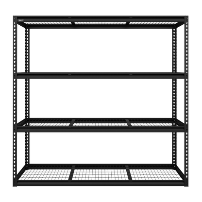 Heavy-Duty Modular Racking Unit with 4 Mesh Shelves 300kg Capacity Per Level 1830mm