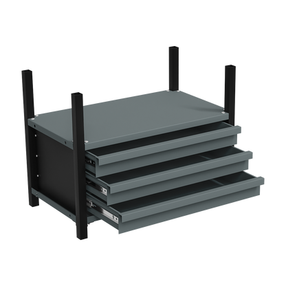 Modular Racking Mid Unit 3 Drawer & 1 Shelf 580mm