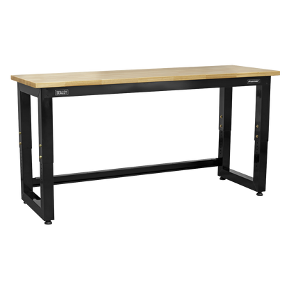 Premier™ Heavy-Duty Steel Adjustable Workbench with Wooden Worktop 1830mm