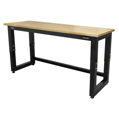 Premier™ Heavy-Duty Steel Adjustable Workbench with Wooden Worktop 1830mm