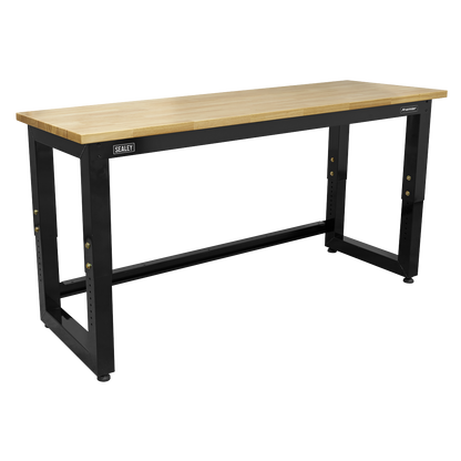 Premier™ Heavy-Duty Steel Adjustable Workbench with Wooden Worktop 1830mm