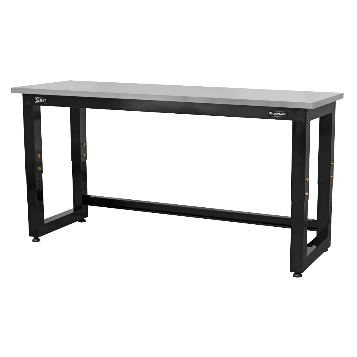 Premier™ Heavy-Duty Steel Adjustable Workbench with Stainless Steel Worktop 1830mm