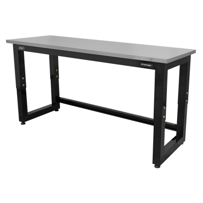 Premier™ Heavy-Duty Steel Adjustable Workbench with Stainless Steel Worktop 1830mm