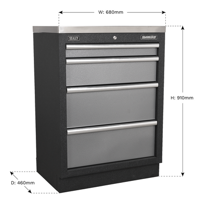 Superline PRO® Modular Cabinet 4 Drawer 680mm