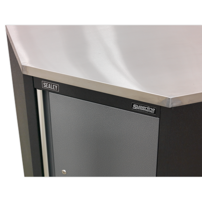 Superline PRO® Stainless Steel Worktop for Modular Corner Cabinet 865mm