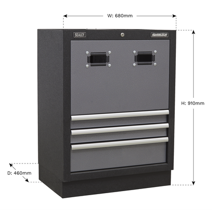 Superline PRO® Modular Reel Cabinet 3 Drawer 680mm