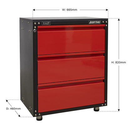 American PRO® Modular Cabinet with Worktop 3 Drawer 665mm