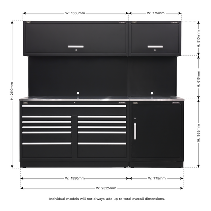 Premier™ Storage System with Stainless Worktop 2.33m