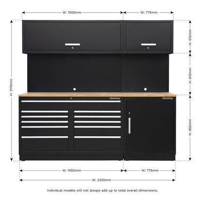 Premier™ Storage System with Hardwood Worktop 2.33m