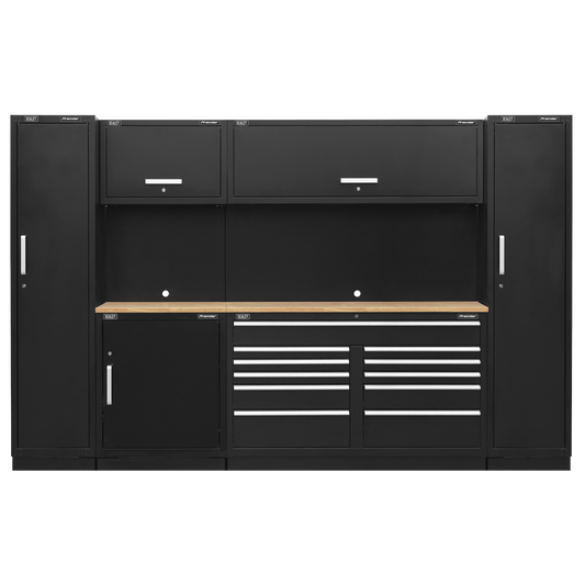 Premier™ Storage System with Hardwood Worktop 3.55m