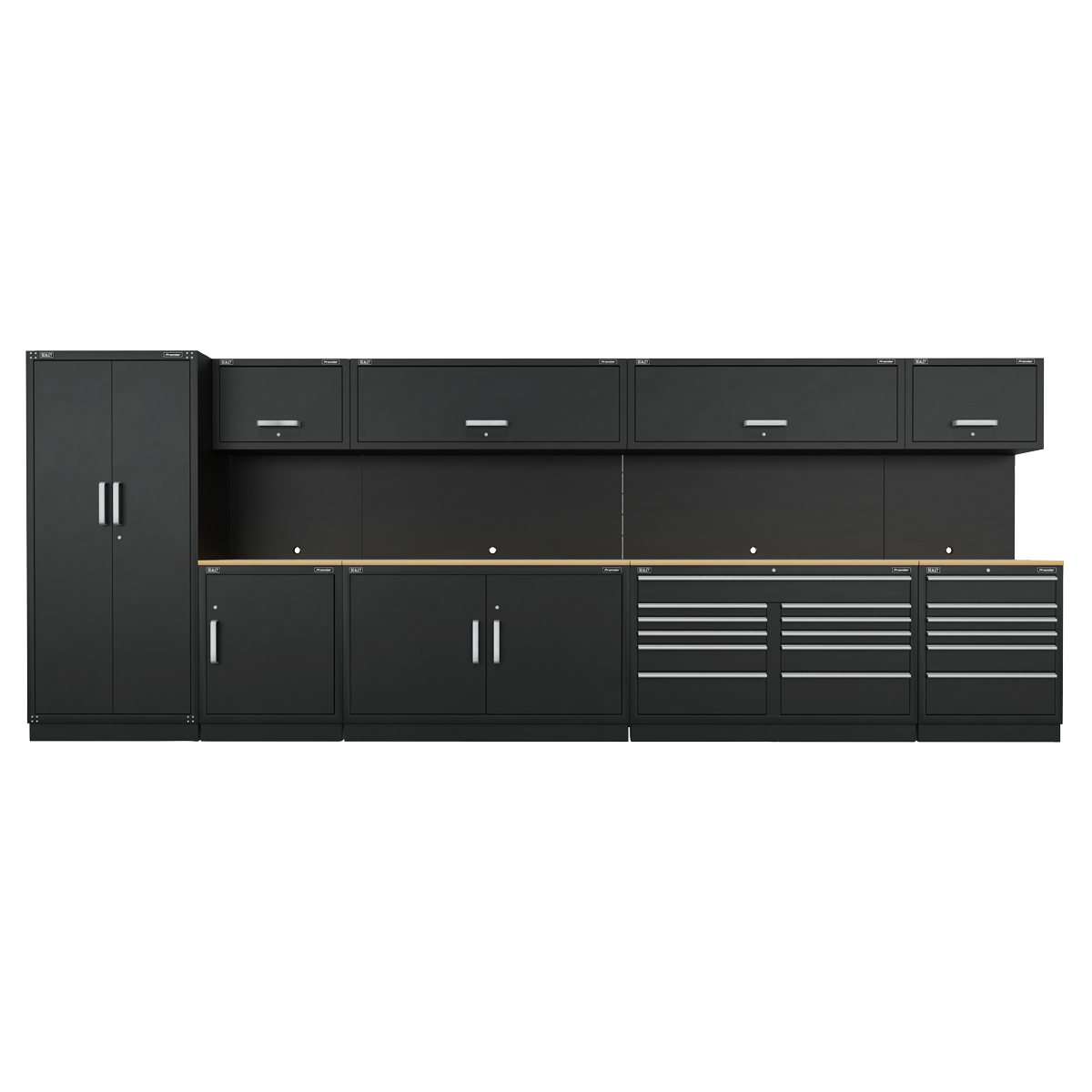Premier™ Storage System with Hardwood Worktop 5.58m