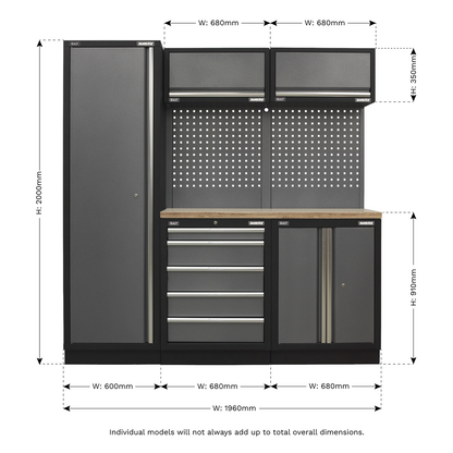 Superline PRO® Storage System with Wood Worktop 1.96m