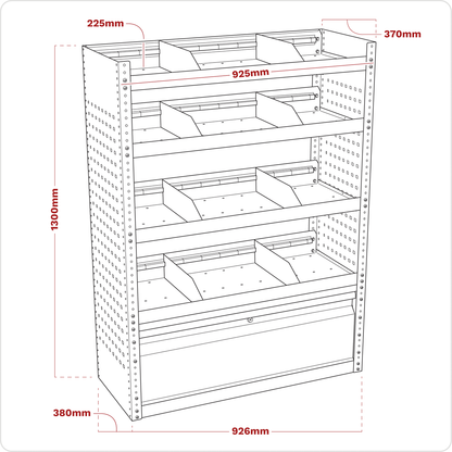 Superline PRO® Modular Flat Shelf Van Storage System