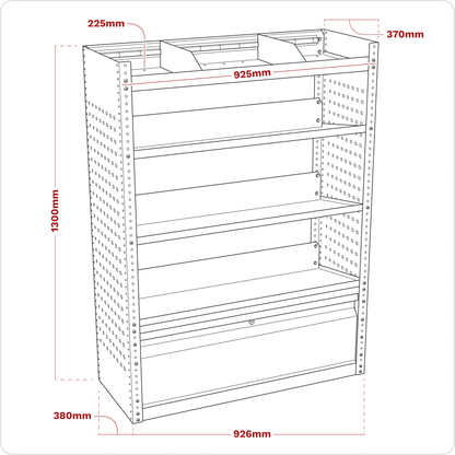 Superline PRO® Modular Slanted Shelf Van Storage System
