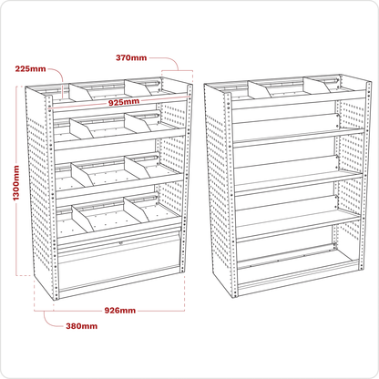 Superline PRO® Modular Van Storage System Set 1.85m