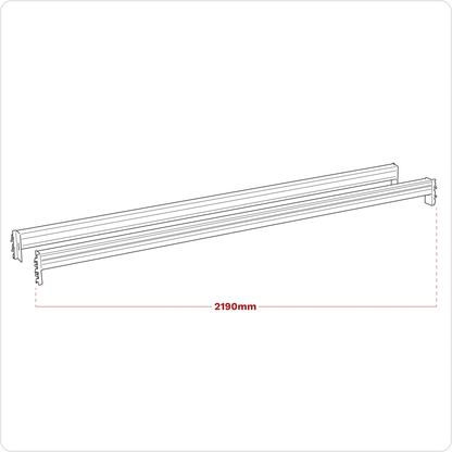 2250mm Cross Beam Tube 1000kg Capacity - Pair