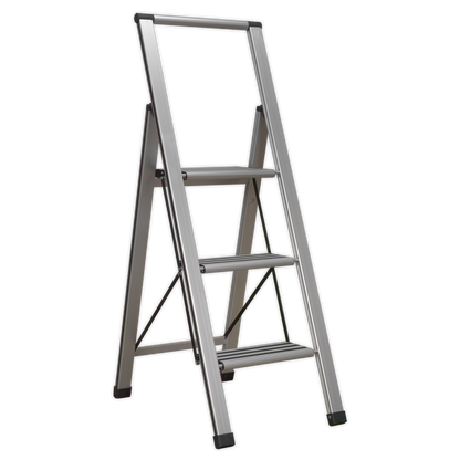 Professional Folding Step Ladder 3-Step Aluminium 150kg Capacity
