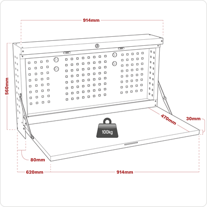 Superline PRO® Wall Mounting Foldable Workbench