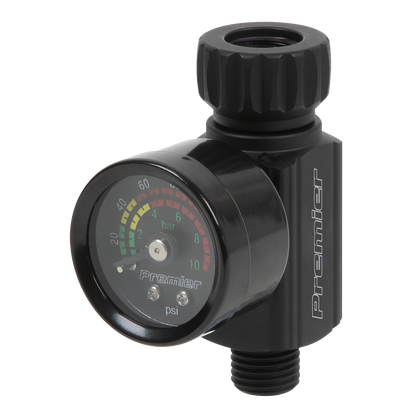 Premier On-Gun Air Pressure Regulator/Gauge with Glass Lens
