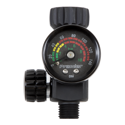 Premier On-Gun Air Pressure Regulator/Gauge with Glass Lens
