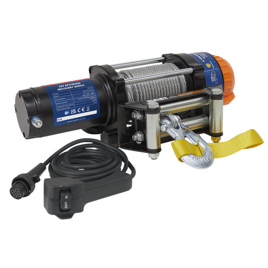 ATV/Quad Recovery Winch 2040kg (4500lb) Line Pull 12V