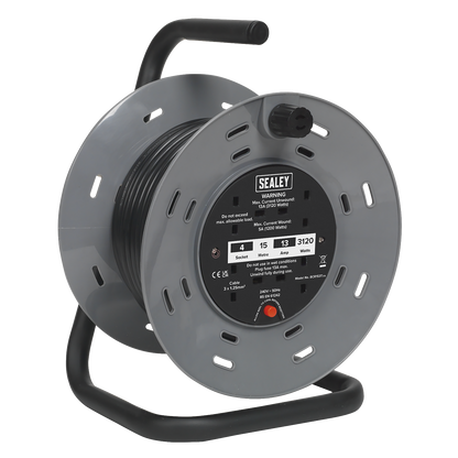 15m Cable Reel with Thermal Trip 4 x 230V