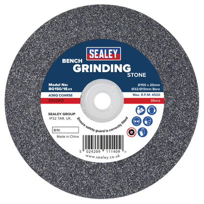 150 x 20mm Grinding Stone 32(13)mm Bore - A36Q Coarse