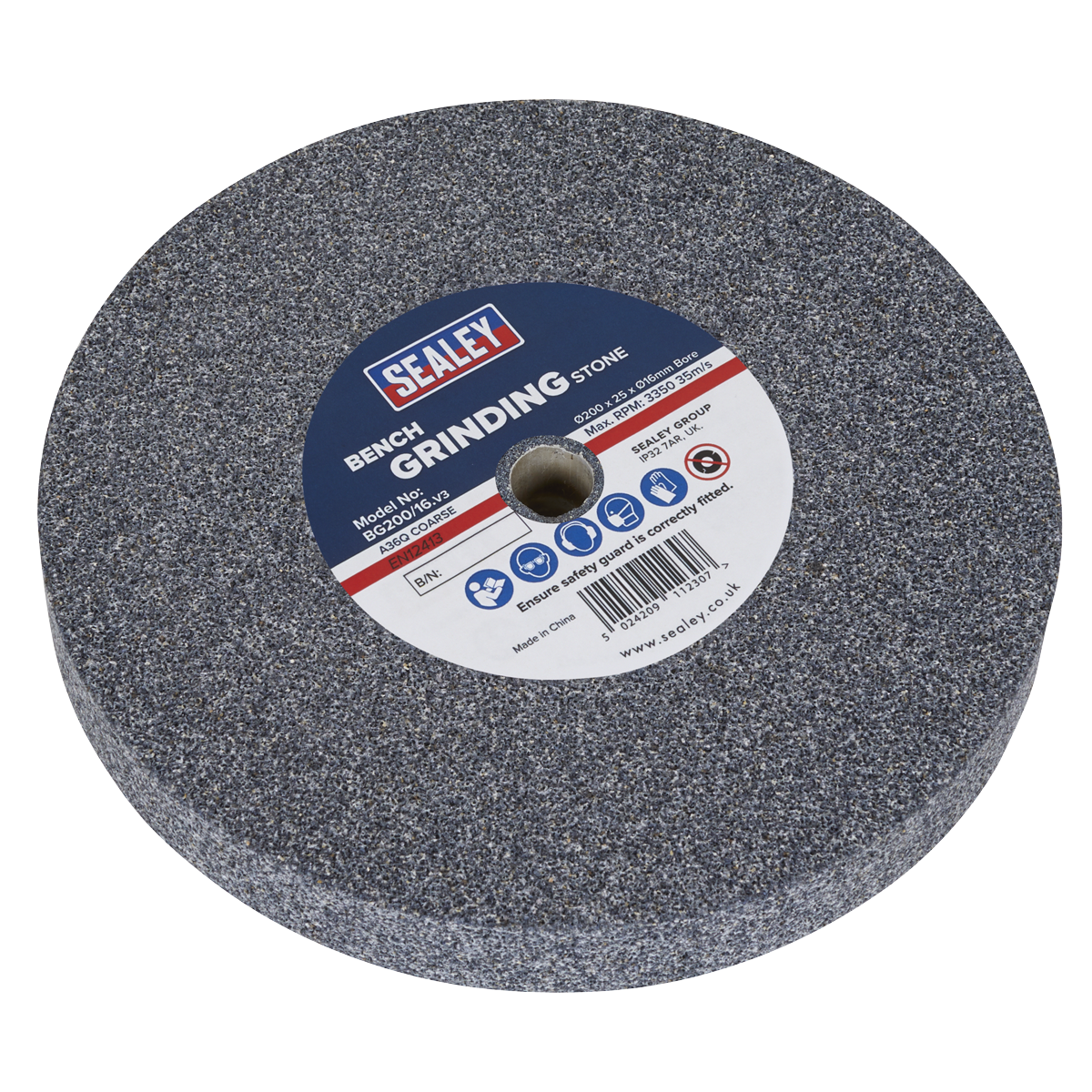 200 x 25mm Grinding Stone 16mm Bore - A36Q Coarse