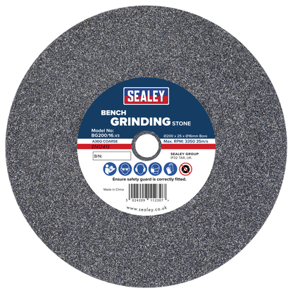 200 x 25mm Grinding Stone 16mm Bore - A36Q Coarse