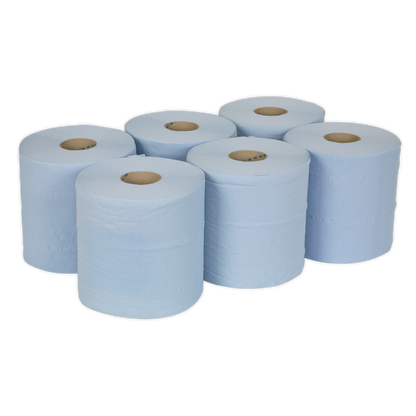 2-Ply Embossed Blue Paper Roll 150m - Pack of 6