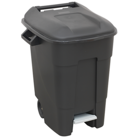 Refuse/Wheelie Bin with Foot Pedal 100L - Black