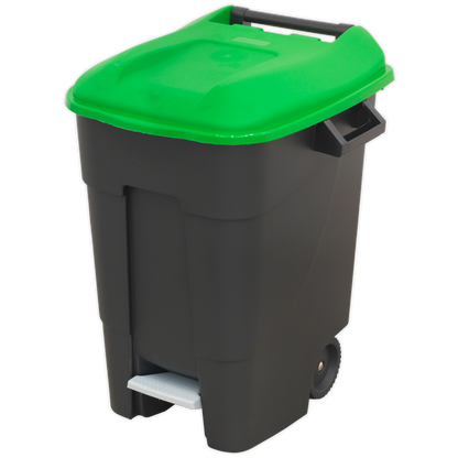 Refuse/Wheelie Bin with Foot Pedal 100L - Green