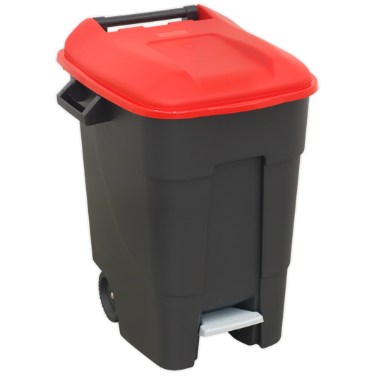 Refuse/Wheelie Bin with Foot Pedal 100L - Red