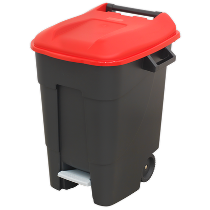 Refuse/Wheelie Bin with Foot Pedal 100L - Red