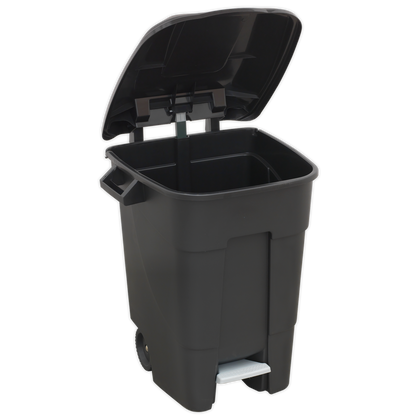 Refuse/Wheelie Bin with Foot Pedal 100L - Black